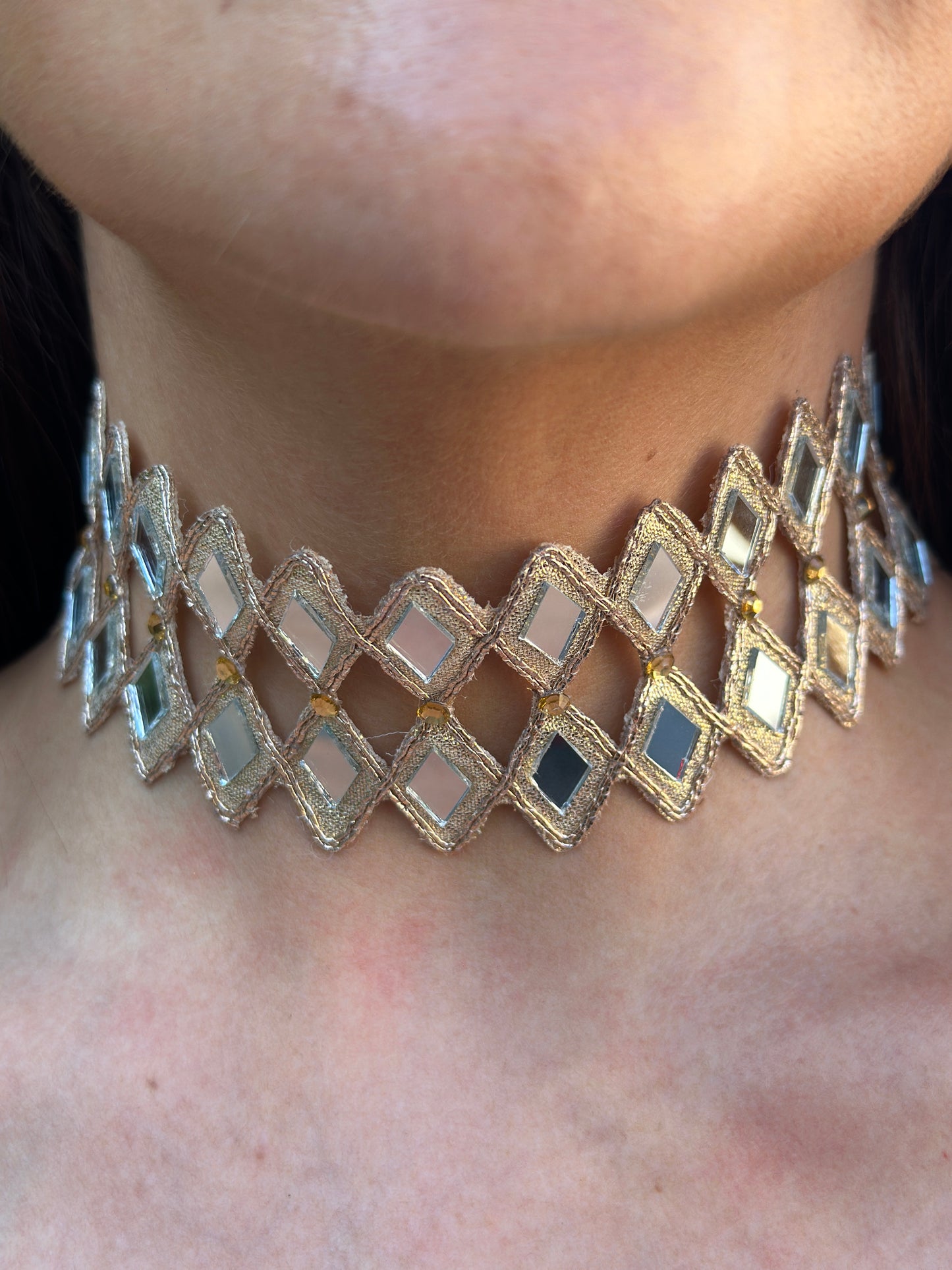 Chocker Rombo Oro Rosa