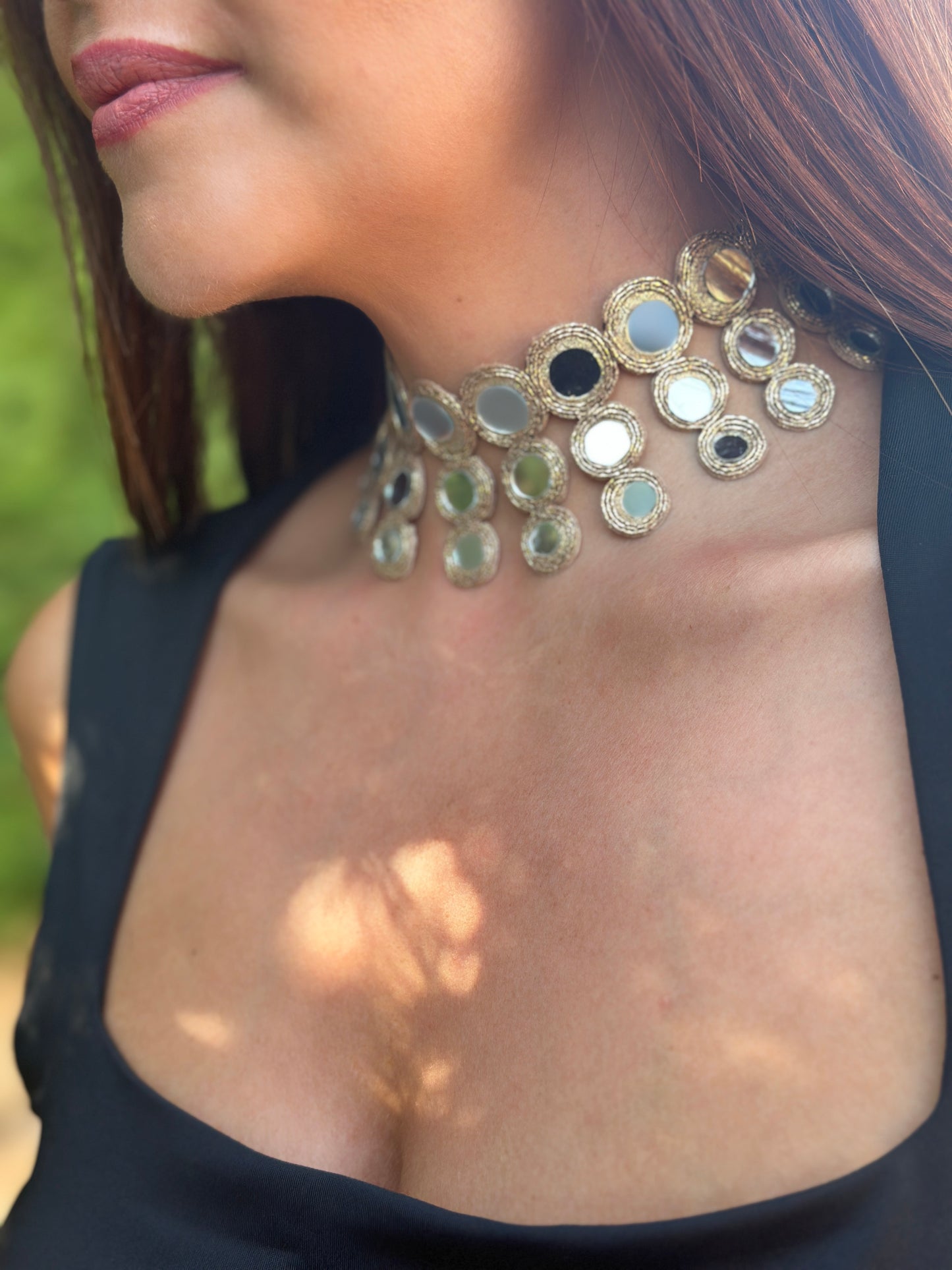 Chocker Triple Círculo Dorado
