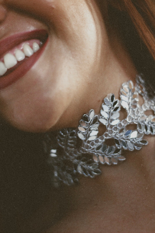 Chocker Leaves Plateado