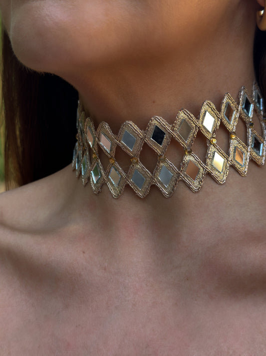 Chocker Rombo Oro Rosa