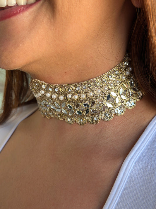Chocker Perla Dorado
