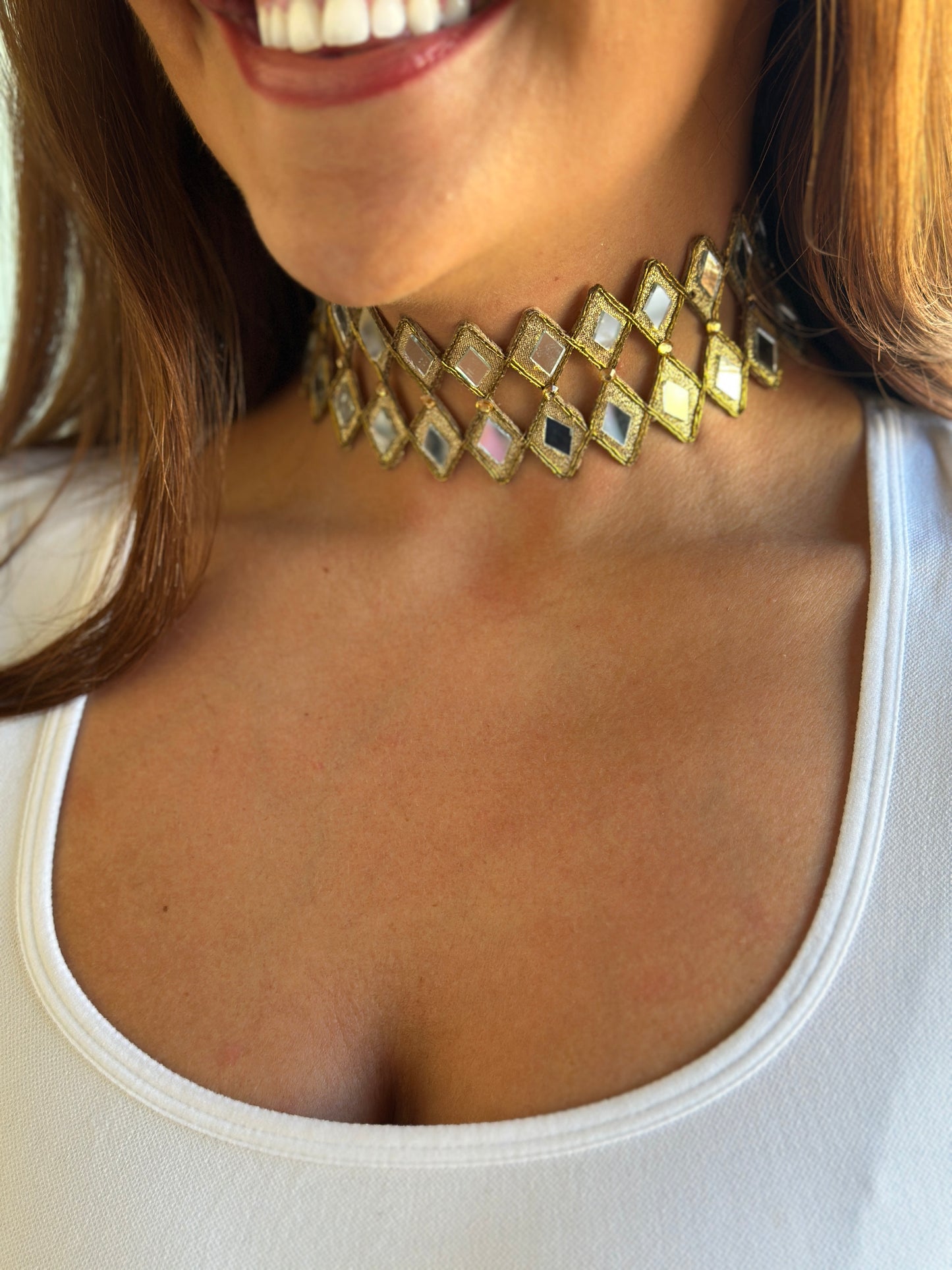 Chocker Rombos Oro Antiguo
