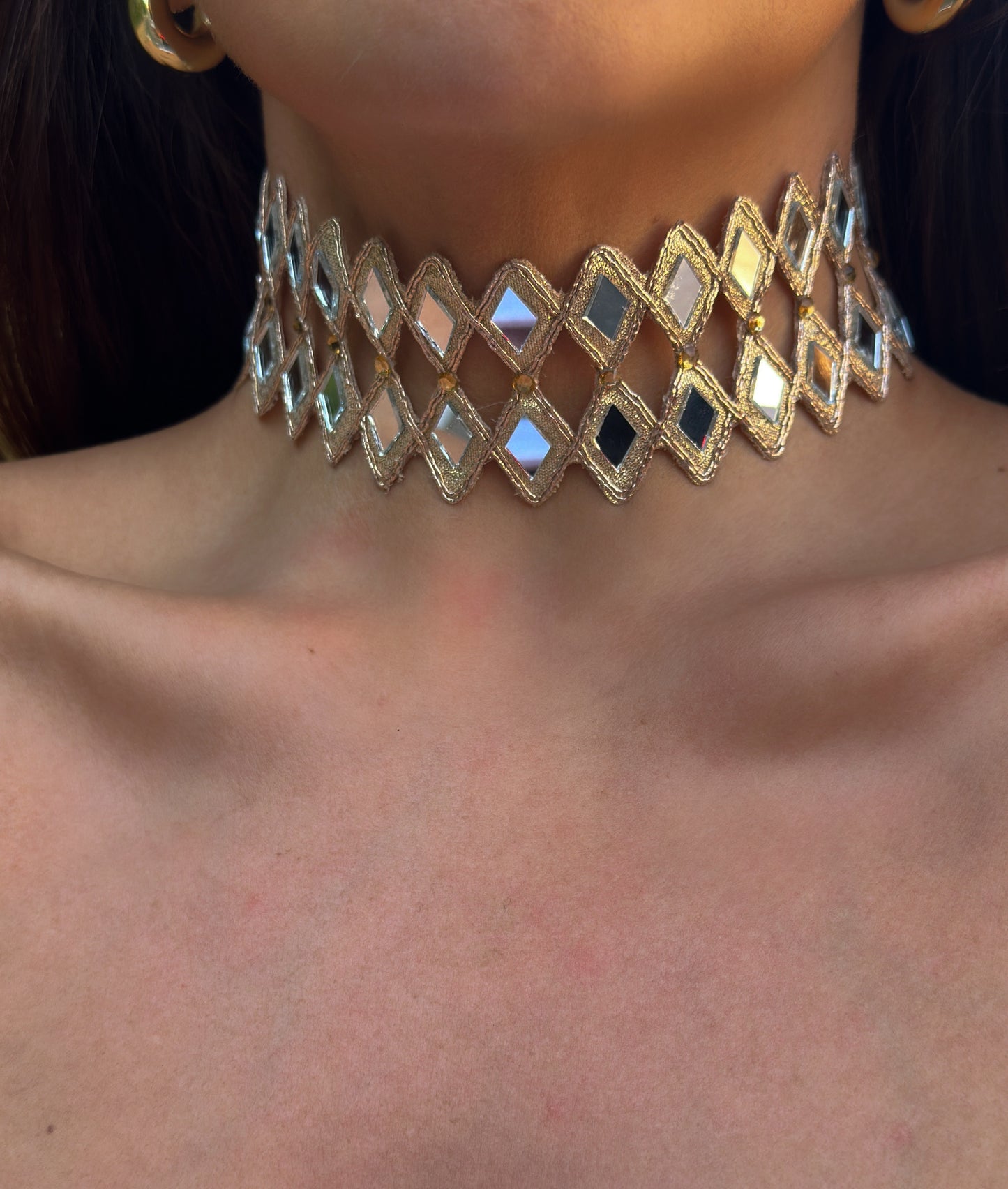 Chocker Rombo Oro Rosa